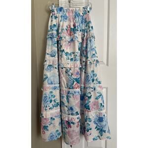 L'Atiste by Amy Floral Tiered Maxi Skirt Large